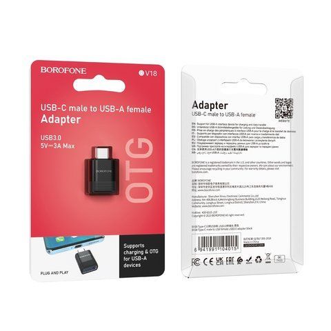 Перехідник Borofone BV18 Type-C male to USB female USB3.0 Од1-00040905 фото