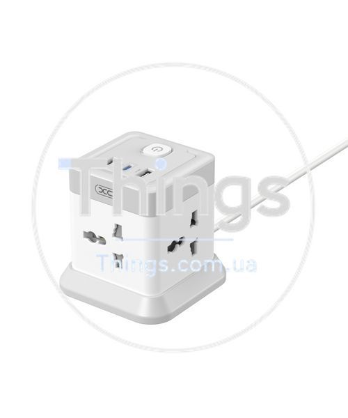 Мережевий Подовжувач XO WL20 20W Square Socket 4AC +USB-A+1USB-C PD/QC 2m Од1-00040692 фото