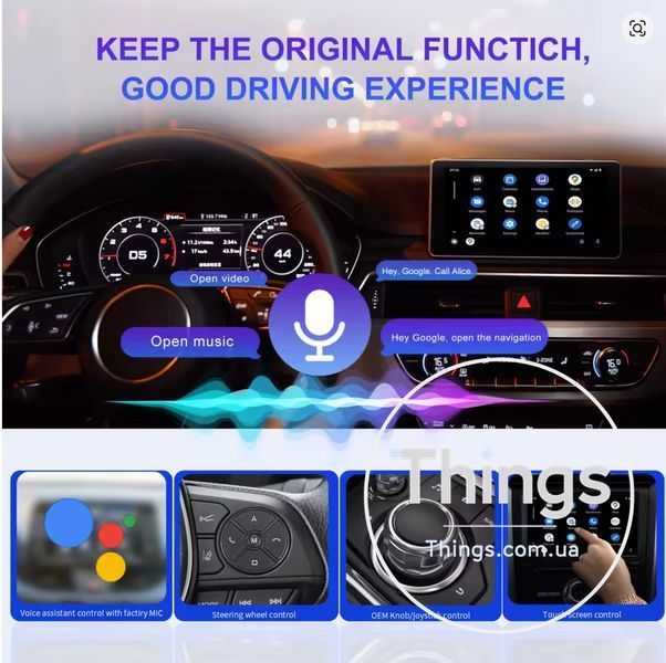Бездротовий Apple CarPlay, Android Auto адаптер, Адаптер Podofo AI Box AI2304AA Adapter, адаптер для автомобіля K1-000387 фото