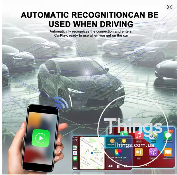 Бездротовий Apple CarPlay, Android Auto адаптер, Адаптер Podofo AI Box AI2304AA Adapter, адаптер для автомобіля K1-000387 фото