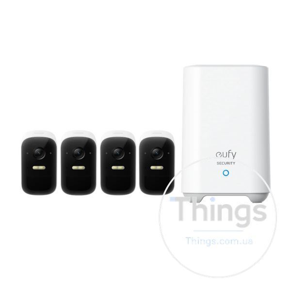 Вуличні IP-Камери Eufy Cam 2C Pro S220&nbsp;Apple HomeKit Комплект відеоспостереження Хаб+4камери Smart WiFi IP Camera 2K, акумуляторні K1-000540 фото