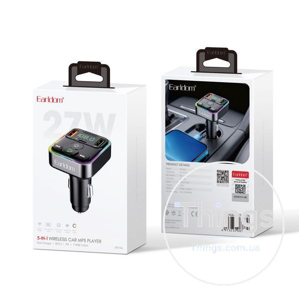 Fm Modulator MP3 | Car Charger | 3.0A | 2U | 1C &mdash; Earldom ET-M114 K2-000083537 фото