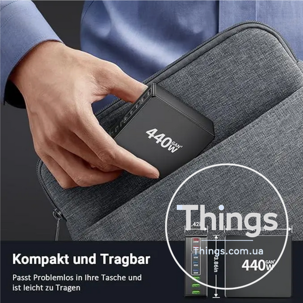 Блок живлення заряджання HSSNS USB C Multiple 440 Вт 8 портів K1-000021 фото