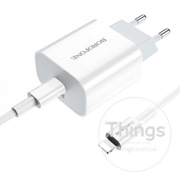 Home Charger | 20W | PD | Lightning Cable (1m) &mdash; Borofone BA38A &mdash; White К2-000072725 фото