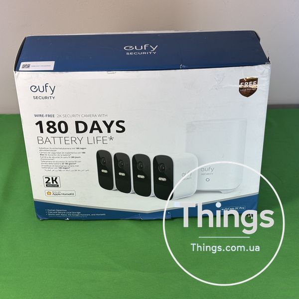 Вуличні IP-Камери Eufy Cam 2C Pro S220&nbsp;Apple HomeKit Комплект відеоспостереження Хаб+4камери Smart WiFi IP Camera 2K, акумуляторні K1-000540 фото