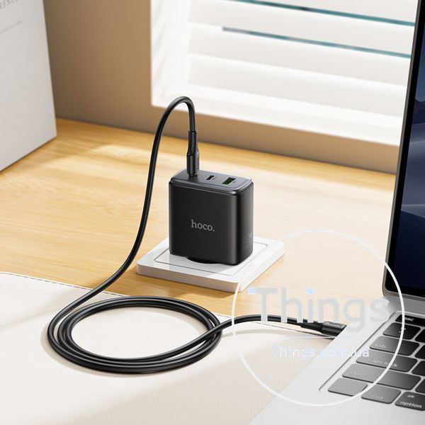 Home Charger | 65W | GaN | 2PD | 1U C to C Cable (1m) &mdash; Hoco C160A K2-000082930 фото