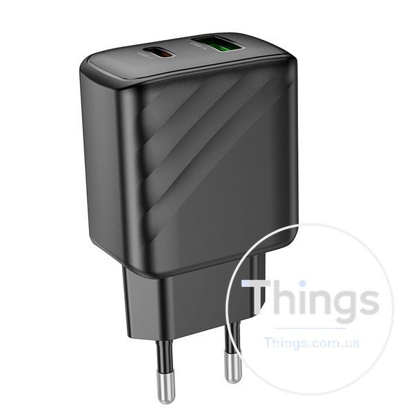 Мережевий Зарядний Пристрій Hoco CS23A 1USB/1USB-C PD/QC 30W Од1-00041170 фото