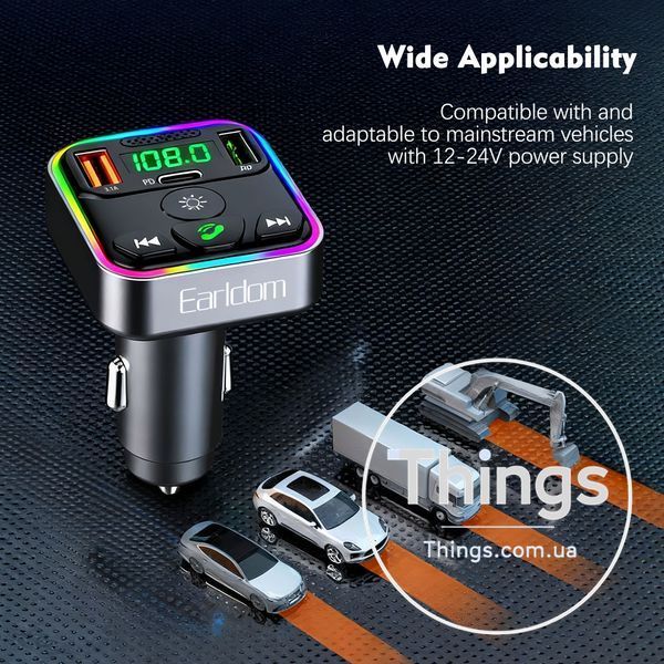 Fm Modulator MP3 | Car Charger | 3.0A | 2U | 1C &mdash; Earldom ET-M114 K2-000083537 фото