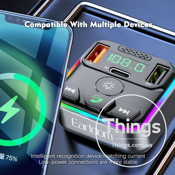 Fm Modulator MP3 | Car Charger | 3.0A | 2U | 1C &mdash; Earldom ET-M114 K2-000083537 фото