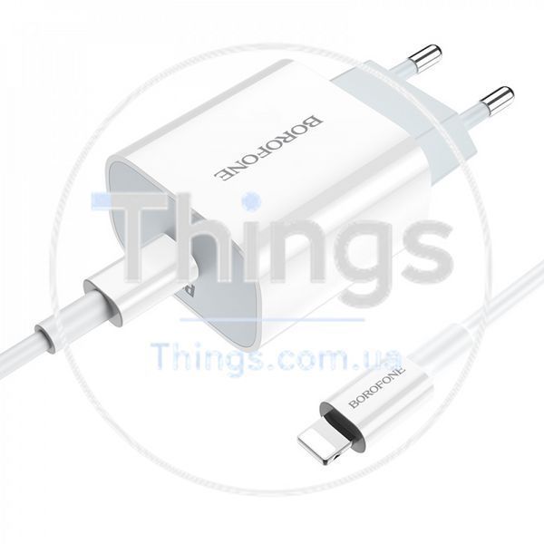 Home Charger | 20W | PD | Lightning Cable (1m) &mdash; Borofone BA38A &mdash; White К2-000072725 фото