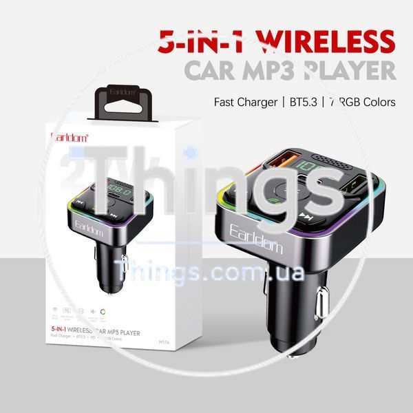 Fm Modulator MP3 | Car Charger | 3.0A | 2U | 1C &mdash; Earldom ET-M114 K2-000083537 фото