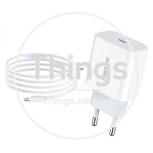 Home Charger | 20W | PD | Lightning Cable (1m) &mdash; Borofone BA38A &mdash; White К2-000072725 фото