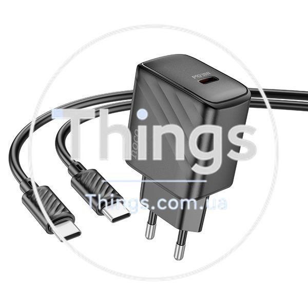 Мережевий Зарядний Пристрій Hoco CS22A 1USB-C PD/QC 30W+Type-C to Type-C Од1-00042213 фото