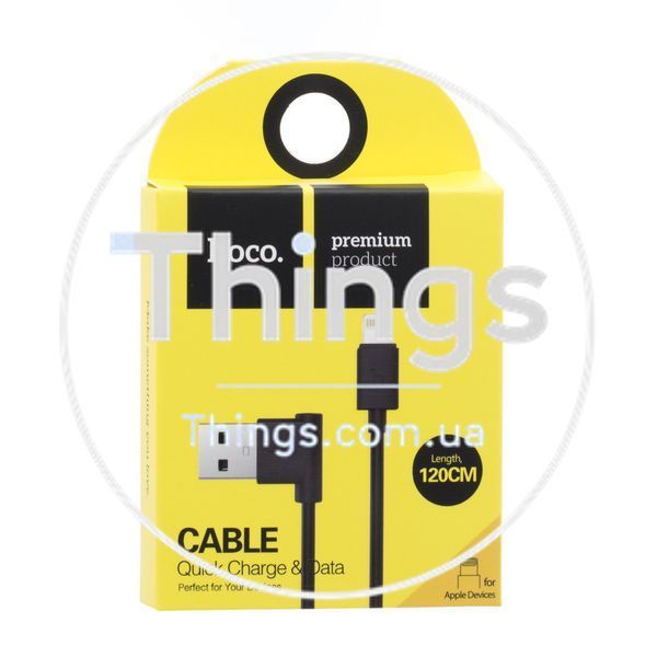 Кабель Lightning 2A (1.2m) Hoco UPL11 L-shape Black &mdash; Black К2-000056697 фото