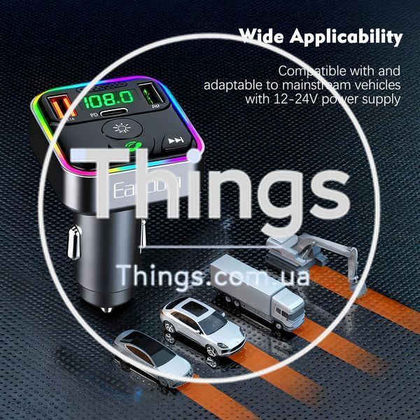 Fm Modulator MP3 | Car Charger | 3.0A | 2U | 1C &mdash; Earldom ET-M114 K2-000083537 фото