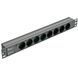 Блок 19" на 8 роз. нім. станд., 10А, 1U, без шнура CM-1633 фото 1