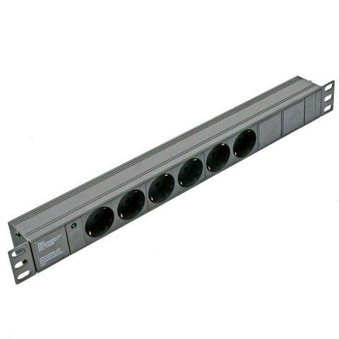Блок 19" на 6 роз. нем. станд., 10А, 1U, без шнура CM-1631 фото