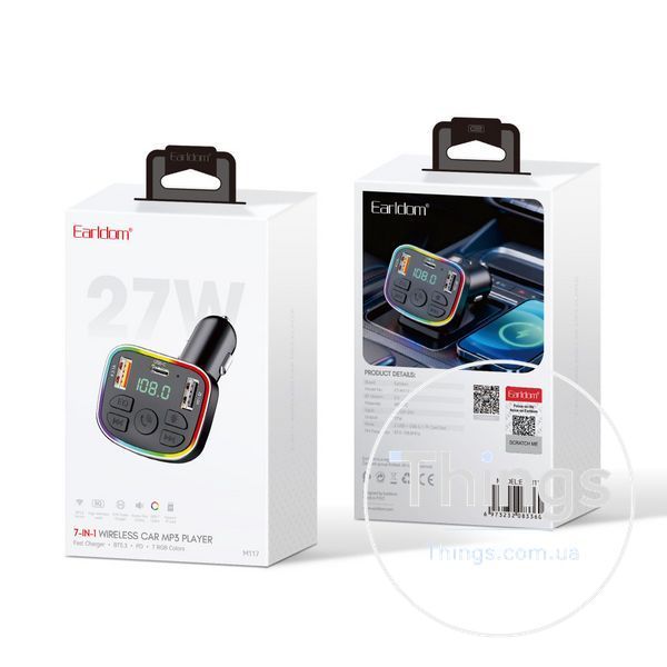 Fm Modulator MP3 | Car Charger | 3.0A | 2U | 1C &mdash; Earldom ET-M117 K2-000083535 фото