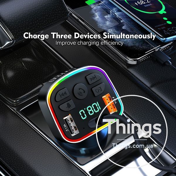 Fm Modulator MP3 | Car Charger | 3.0A | 2U | 1C &mdash; Earldom ET-M117 K2-000083535 фото