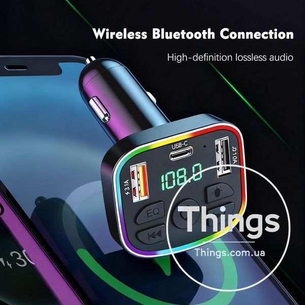 Fm Modulator MP3 | Car Charger | 3.0A | 2U | 1C &mdash; Earldom ET-M117 K2-000083535 фото