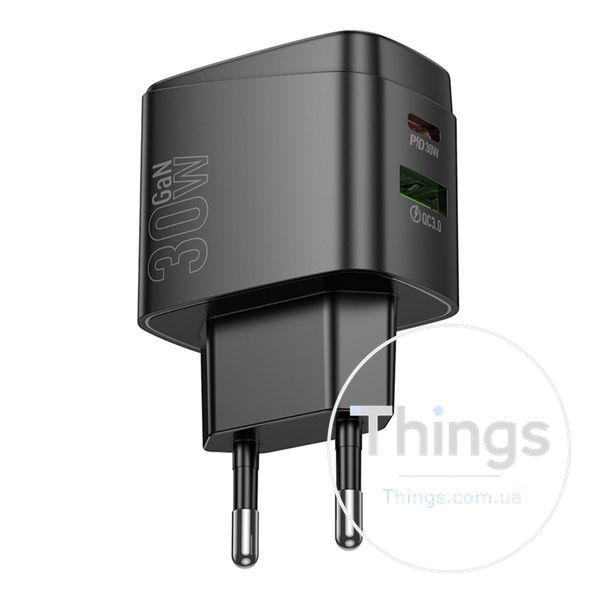 Мережевий Зарядний Пристрій Hoco CS61A 1USB/1USB-C PD/QC 30W Од1-00045175 фото