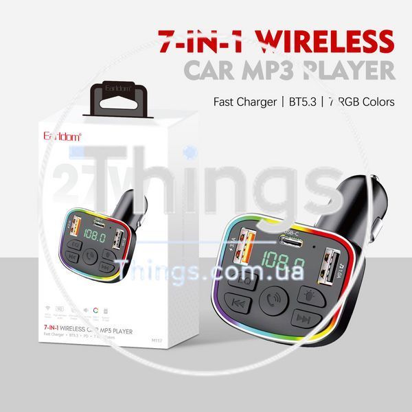 Fm Modulator MP3 | Car Charger | 3.0A | 2U | 1C &mdash; Earldom ET-M117 K2-000083535 фото