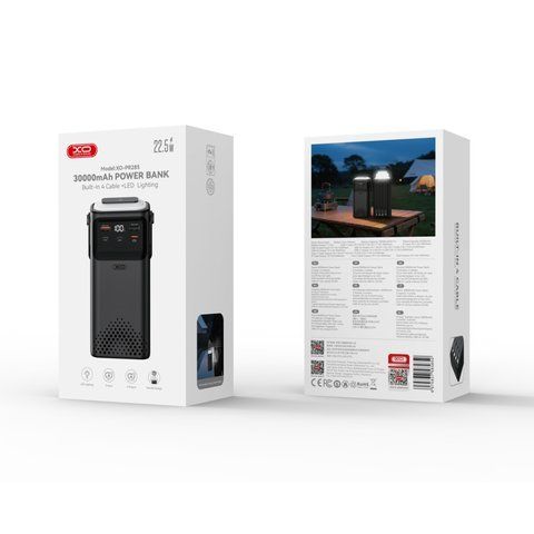 Універсальна Мобільна Батарея Power Bank XO PR285 PD20W+QC22.5W Four Cables + Lighting Fast Charging 30000mAh Од1-00048824 фото