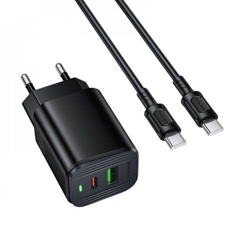 Home Charger 20W PD QC3.0 C to C Cable (1m) Borofone BAS83A &mdash; Black K2-000083444 фото