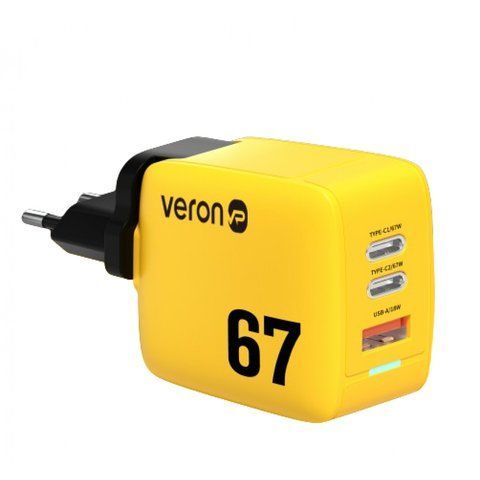 Home Charger | 67W | GaN | PPS | 2 PD | QC3.0 LED &mdash; Veron TC-67 К2-000075653 фото