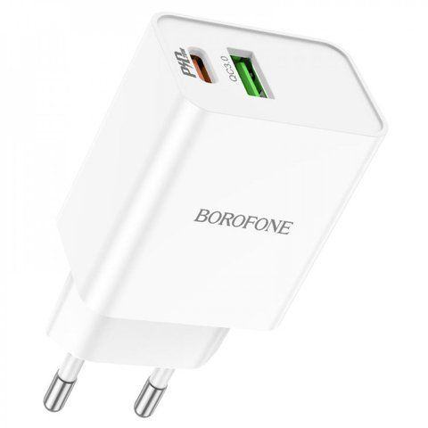 Home Charger 20W PD QC3.0 C to Lightning Cable (1m) Borofone BA69A &mdash; White К2-000073657 фото