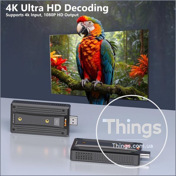 Бездротовий HDMI передавач-приймач BovBox WL090, 1080P@60Hz, 2.4/5.8G, до 176 м, 1TX&rarr;4RX, Plug&Play K1-000824 фото