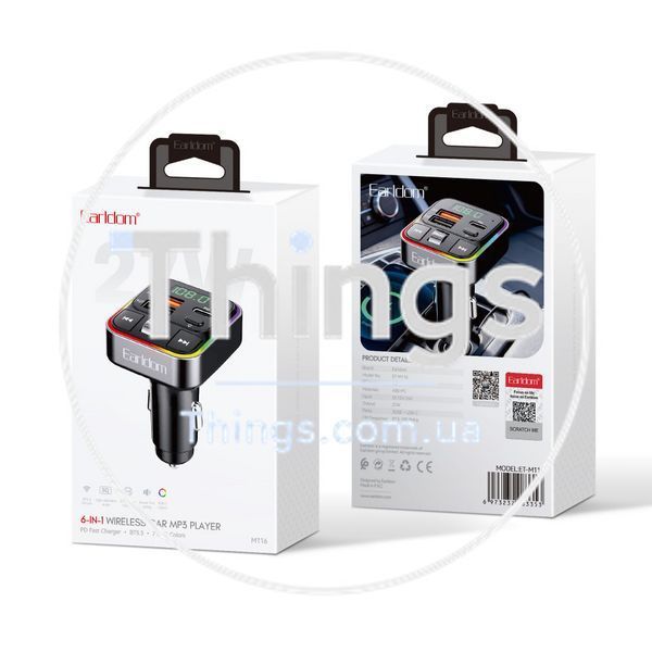 Fm Modulator MP3 | Car Charger | 3.0A | 2U | 1C &mdash; Earldom ET-M116 K2-000083536 фото