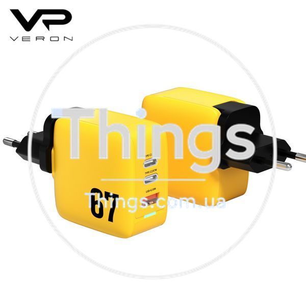Home Charger | 67W | GaN | PPS | 2 PD | QC3.0 LED &mdash; Veron TC-67 К2-000075653 фото
