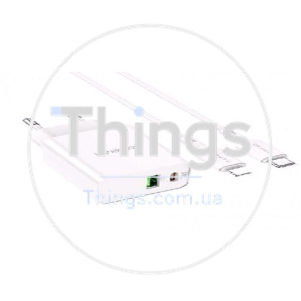 Home Charger 20W PD QC3.0 C to Lightning Cable (1m) Borofone BA69A &mdash; White К2-000073657 фото