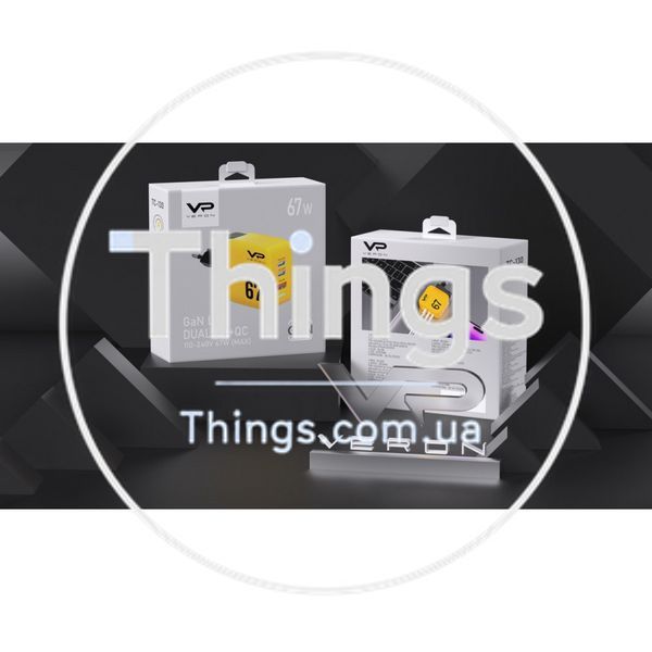 Home Charger | 67W | GaN | PPS | 2 PD | QC3.0 LED &mdash; Veron TC-67 К2-000075653 фото