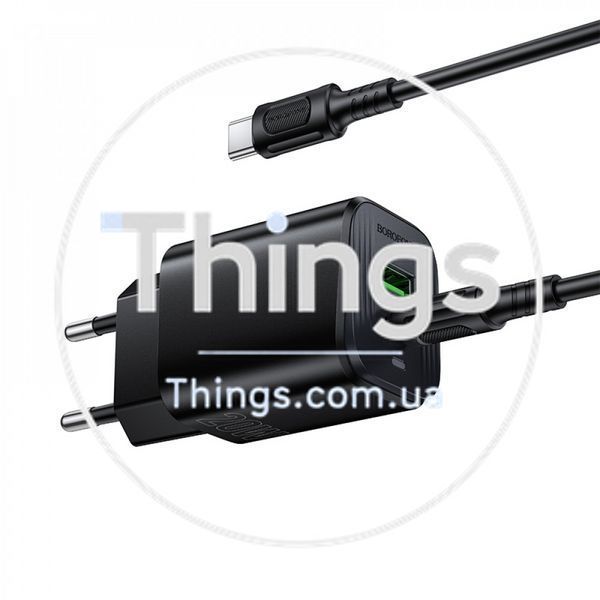 Home Charger 20W PD QC3.0 C to C Cable (1m) Borofone BAS83A &mdash; Black K2-000083444 фото