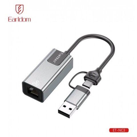 USB C + USB Ethernet Adapter &mdash; Earldom ET-NC3 K2-000083556 фото