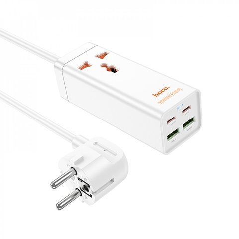 Мережевий фільтр 2500W 2U | 1P | 2C 65W | 1.5m &mdash; Hoco AC10A &mdash; White К2-000080502 фото