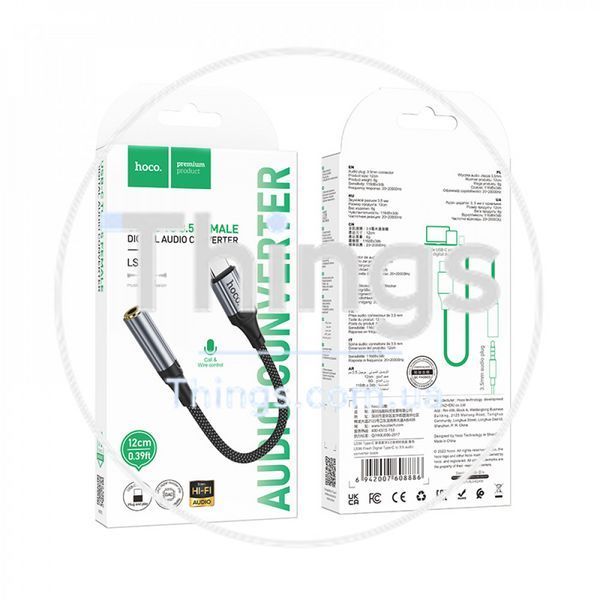 Adapter USB C To 3.5mm Hoco LS36 &mdash; Black К2-000078135 фото