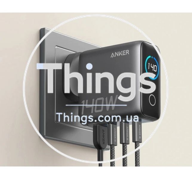 Сетевое зарядное устройство Anker для ноутбука 140W 4-Port PD 3.1 GAN быстрое зарядное устройство с контролем касанием K1-000509 фото