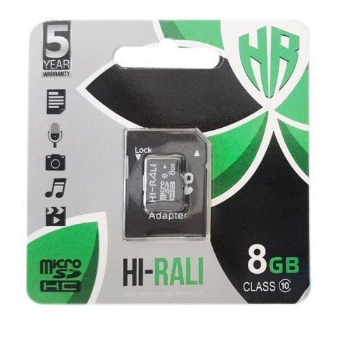 Карта Пам'яті Hi-Rali MicroSDHC 8gb 10 Class & Adapter Од1-00038998 фото
