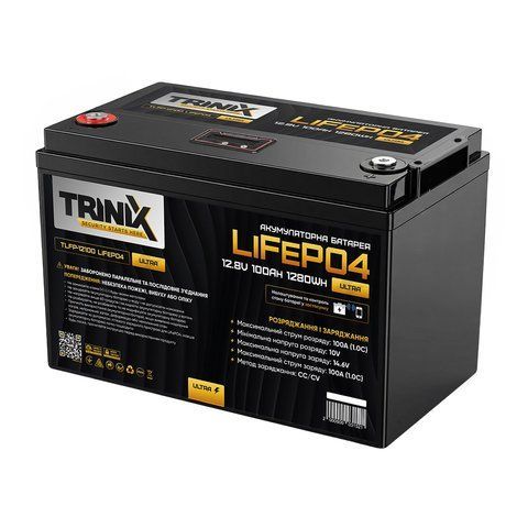 Акумуляторна батарея літій-залізо-фосфатна 12.8В 100А*год Trinix TLFP-12100 Ultra LiFePO4 з Bluetooth (Black) K3-44-00085 фото