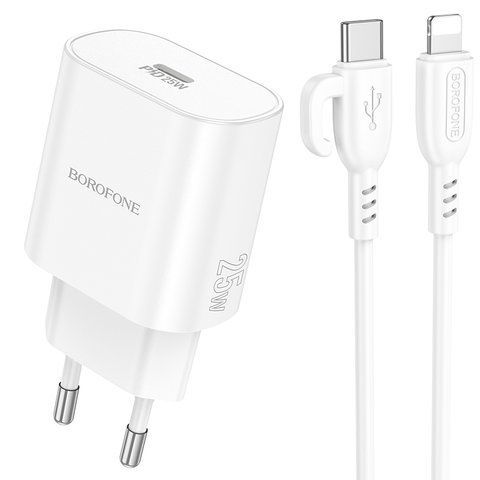 Мережевий Зарядний Пристрій Borofone BA82A 1USB-C PD/QC 25W+Type-C to Lightning Од1-00044011 фото