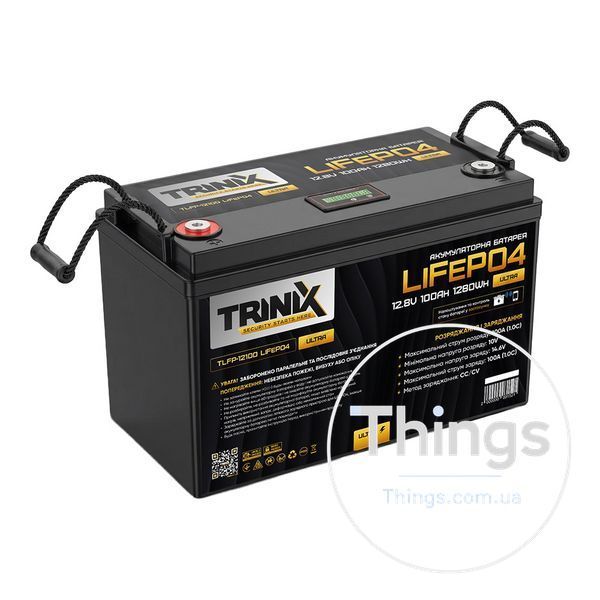 Акумуляторна батарея літій-залізо-фосфатна 12.8В 100А*год Trinix TLFP-12100 Ultra LiFePO4 з Bluetooth (Black) K3-44-00085 фото