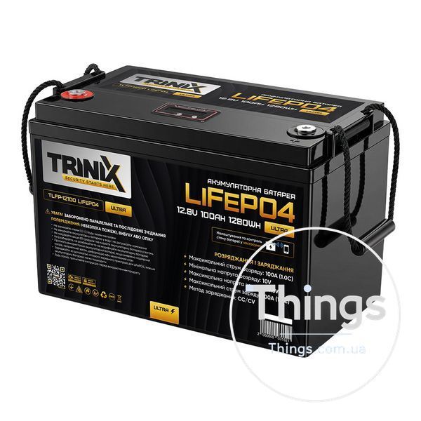 Акумуляторна батарея літій-залізо-фосфатна 12.8В 100А*год Trinix TLFP-12100 Ultra LiFePO4 з Bluetooth (Black) K3-44-00085 фото