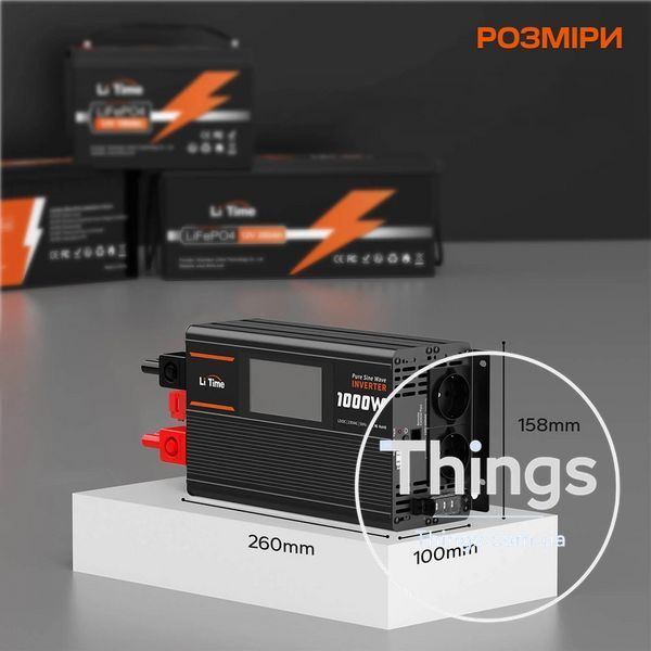 Автономний однофазний інвертор 1kW/12V LiTime L12V1KW-EN-D 44-00526 фото