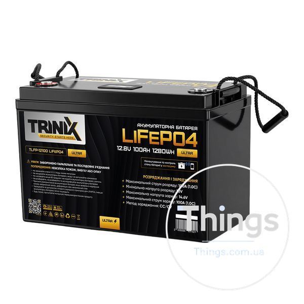 Акумуляторна батарея літій-залізо-фосфатна 12.8В 100А*год Trinix TLFP-12100 Ultra LiFePO4 з Bluetooth (Black) K3-44-00085 фото