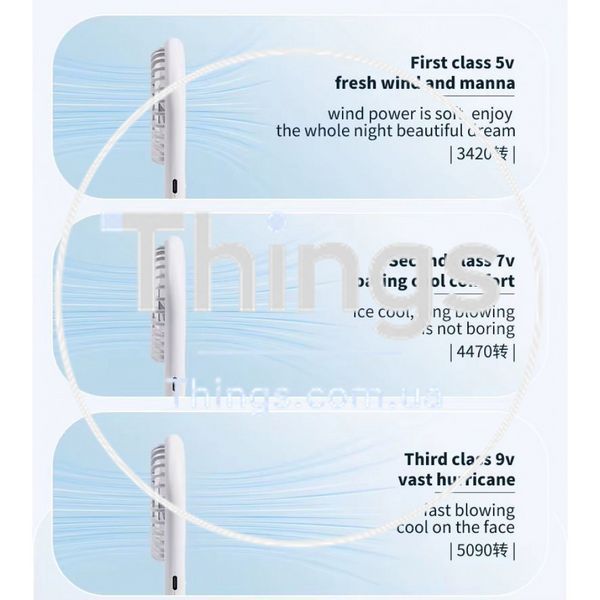 Портативный мини вентилятор N12-A - 800 mAh &mdash; White К2-000081289 фото