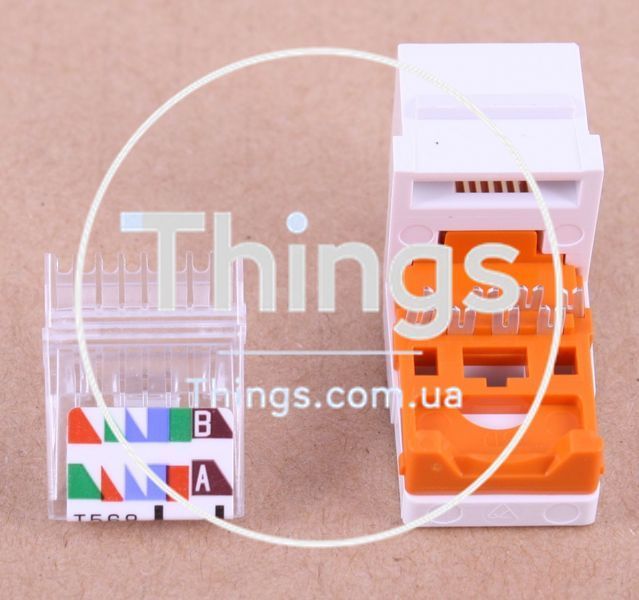 Модуль Keystone RJ45, кат. 5e, UTP, белый, Panduit NetKey CM-1609 фото