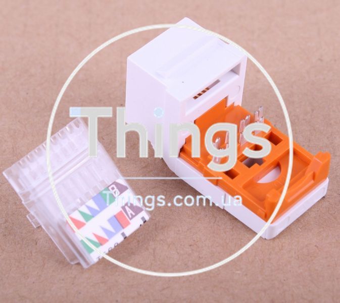 Модуль Keystone RJ45, кат. 5e, UTP, белый, Panduit NetKey CM-1609 фото